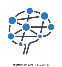 Neurology, Human brain icon, vector & glyph