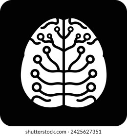 Neurology icon black and white flat vector illustration