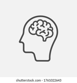 Neurologie-Symbol. Menschliches Gehirn einzeln auf weißem Hintergrund. Vektorgrafik. EPS10.