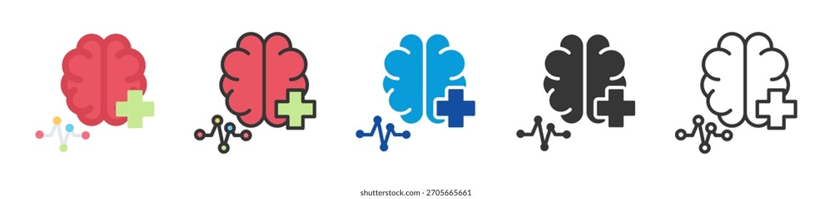 neurology icon set multi style various collection