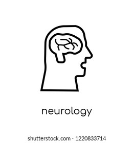 Neurology icon. Trendy modern flat linear vector Neurology icon on white background from thin line Health and Medical collection, editable outline stroke vector illustration