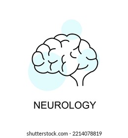Icono lineal de neurología con cerebro humano. Neurología en un estilo lineal aislado. eps10 vectoriales