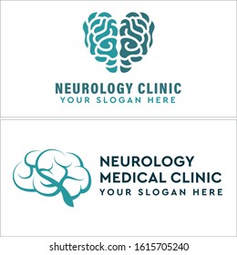 Neurology Logo With Icon Idea Brain Hearth Vector Suitable For Medical Pharmaceutical Consulting Clinic