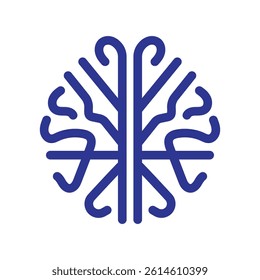 Neurology logo icon illustration flat