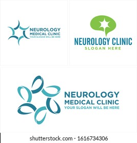 Neurology Logo With Nerve Nucleus And Brain Icon Symbol Bubble Chat Vector Suitable For Medical Pharmaceutical Neurology Consulting Clinic Health Care