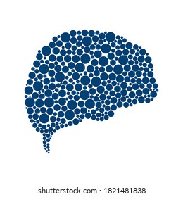Neurology Logo Think idea concept. Bubbles Brain vector template design.