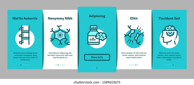 Neurology Medicine Onboarding Mobile App Page Screen. Neurology Equipment And Neurologist, Brain And Nervous System, Nerves And Files Concept Illustrations