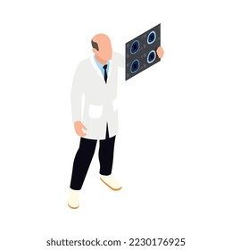Neurology and neural surgery isometric composition with medical innovations isolated image vector illustration
