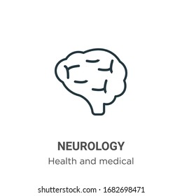 Neurology outline vector icon. Thin line black neurology icon, flat vector simple element illustration from editable health and medical concept isolated stroke on white background