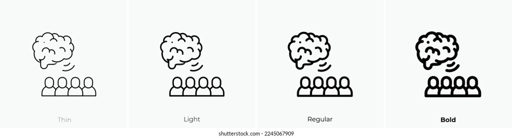 neuromarketing icon. Thin, Light Regular And Bold style design isolated on white background