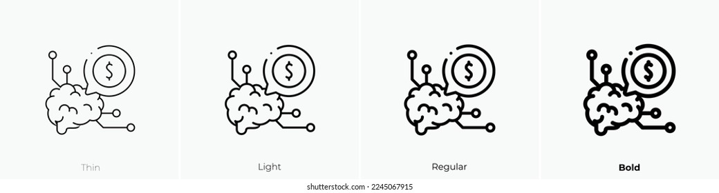 neuromarketing icon. Thin, Light Regular And Bold style design isolated on white background
