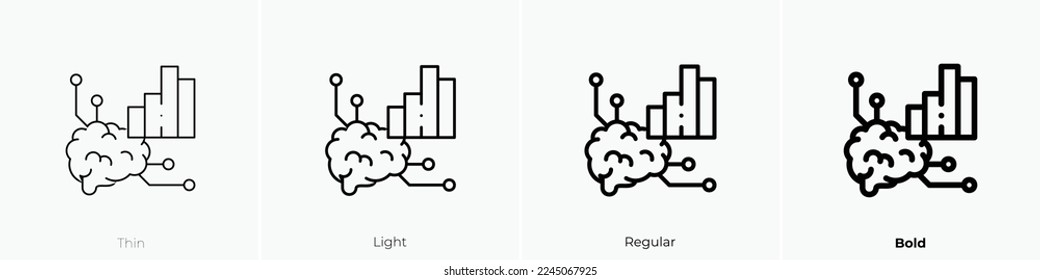 neuromarketing icon. Thin, Light Regular And Bold style design isolated on white background