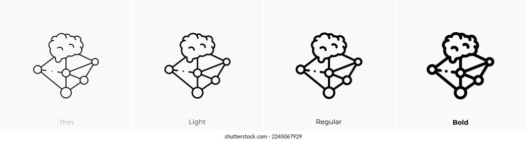 neuromarketing icon. Thin, Light Regular And Bold style design isolated on white background