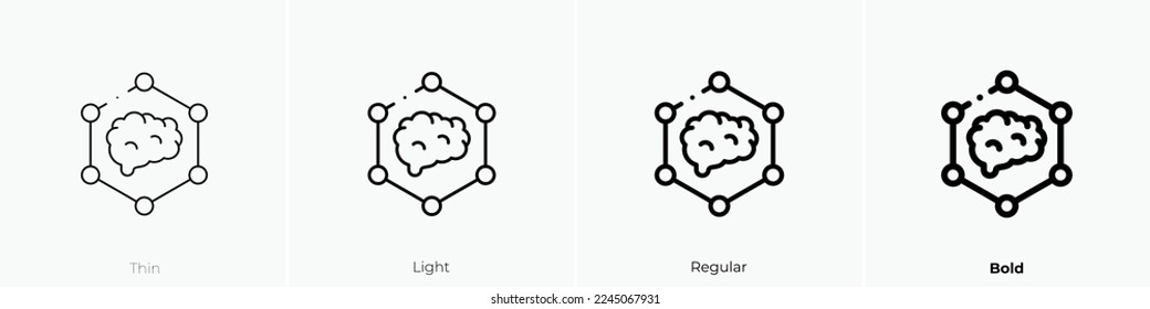 Neuromarketing-Symbol. Thin, hellrosa und feines Design einzeln auf weißem Hintergrund