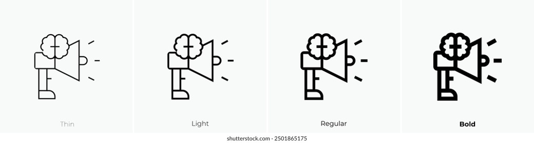 neuromarketing icon. Thin, Light Regular And Bold style design isolated on white background