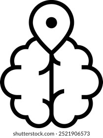 icono de neuromarketing. Diseño de estilo lineal delgado aislado sobre fondo blanco