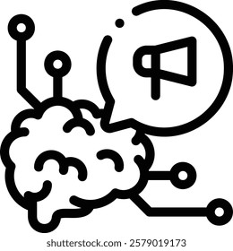 neuromarketing icon. Thin Linear Style Design Isolated On White Background