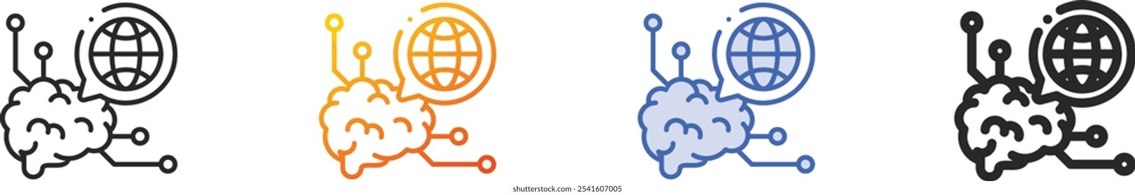 neuromarketing icon.Thin Linear, Gradient, Blue Stroke and bold Style Design Isolated On White Background