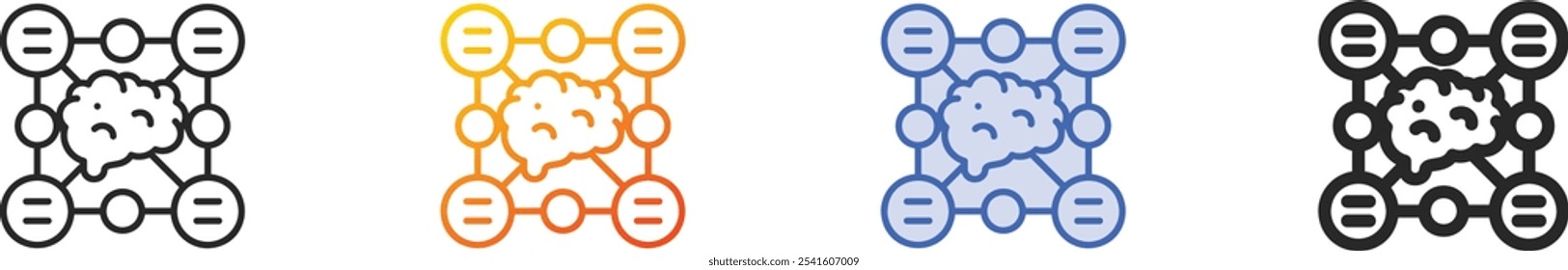 neuromarketing icon.Thin linear, Farbverlauf, blauer Strich und fett Styling Design einzeln auf weißem Hintergrund