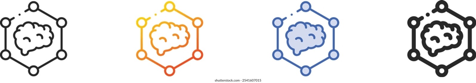 neuromarketing icon.Thin Linear, Gradient, Blue Stroke and bold Style Design Isolated On White Background