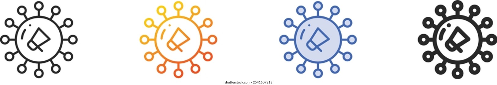 icono de neuromarketing. Diseño lineal delgado, degradado, trazo azul y estilo audaz aislado sobre fondo blanco
