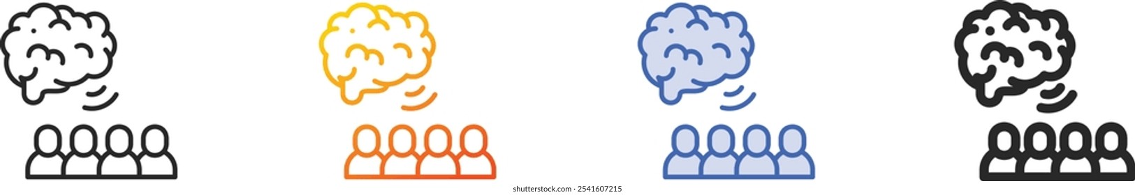 neuromarketing icon.Thin Linear, Gradient, Blue Stroke and bold Style Design Isolated On White Background