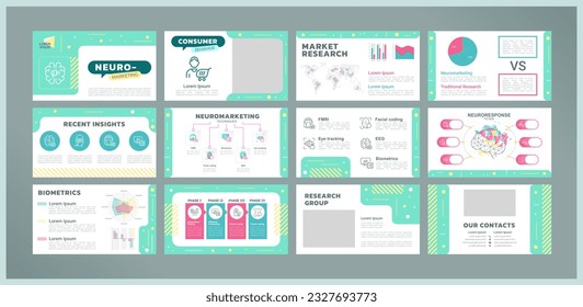 Vorlage für Präsentationen im Neuromarketing-Bereich. Entscheidungsfindung. Wirksame Marketingkampagne. Verbraucherpsychologie. Fertig gemachte PPT-Folien auf weißem Hintergrund. Grafikdesign. Kanit, verwendete Arial-Schriftarten