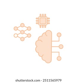 Icono de Vector de computación neuromórfica listo para usar Ilustración vectorial