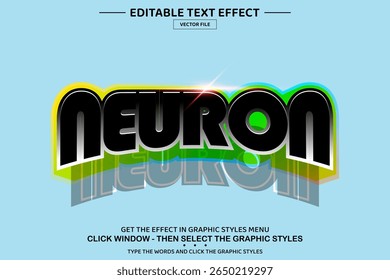 Neuron 3D editable text effect template