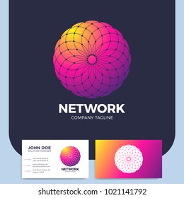 Neuron Abstract dotted circle letter O logo or network logotype