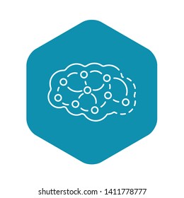 Neuron brain icon. Outline neuron brain vector icon for web design isolated on white background