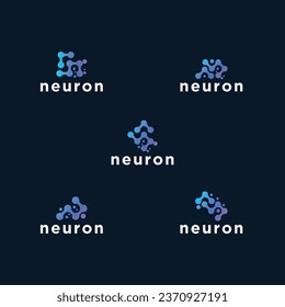 neuron brain logo icon with clean background	