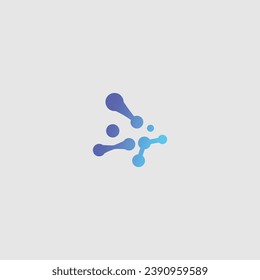 neuron brain logo icon with dots concept.