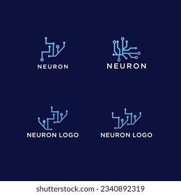 Neuron-Logo-Symbol auf dunkelblauem Hintergrund