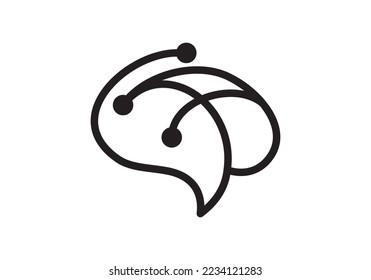 neuron connection logo design. brain icon innovation intelligence vector illustration.