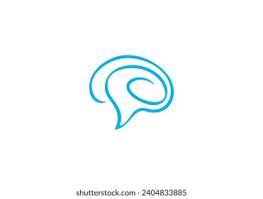 neuron connection logo design, human brain innovation intelligence icon template