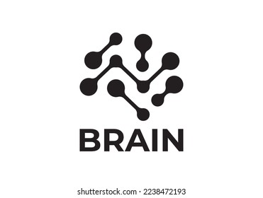 neuron connection logo design. technology brain concept symbol icon vector.