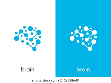 Neuronenverbindungs-Logo. Symbol-Design für menschliche Hirntechnologie