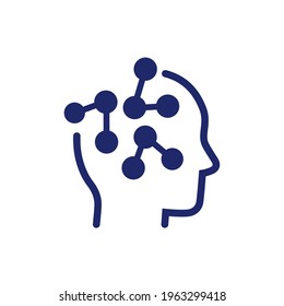 icono de conexiones de neurona con cabeza, vector