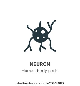 Neuron glyph icon vector on white background. Flat vector neuron icon symbol sign from modern human body parts collection for mobile concept and web apps design.