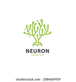 Neuron Green Tree Logo Design Concept - Vector
