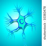  neuron in greenish background	
