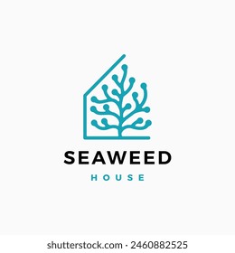 neuron house seaweed logo vector icon illustration