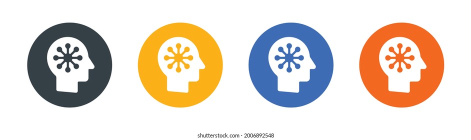 Neuron with human head icon graphic design. 