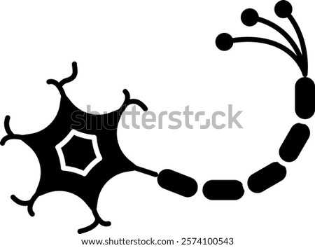 Neuron Icon - Black Filled Style - Neuroscience Theme