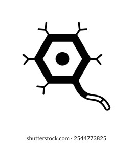 Icono de la neurona aislado en un fondo blanco. Ilustración vectorial.