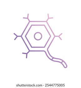 Icono de la neurona aislado en un fondo blanco. Ilustración vectorial.
