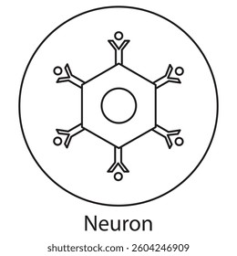 Neuron Icon, Power of Neurons The Brain’s Building Blocks, Neuron Connections The Pathways of Thought, vector