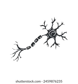 Neuron Icon Silhouette Illustration. human Body Vector Graphic Pictogram Symbol Clip Art. Doodle Sketch Black Sign.