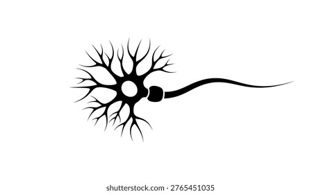 Neuron icon silhouette nerve cell vector
